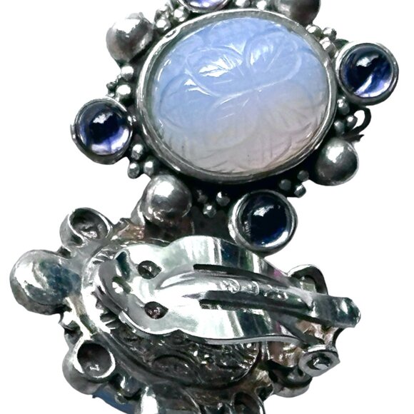 Never Worn Stephen Dweck Sterling Silver Carved Carnelian Earrings - Picture 6 of 7